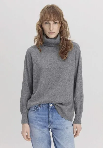 hessnatur hessnatur Pullover Rollkragen Relaxed aus weicher Schurwolle mit Kaschmir, Grau, – Produktbild 1 von 4