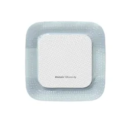 Coloplast Biatain Silicone Ag Schaumverband 10 x 10 cm 5 St Verband – Produktbild 1 von 1