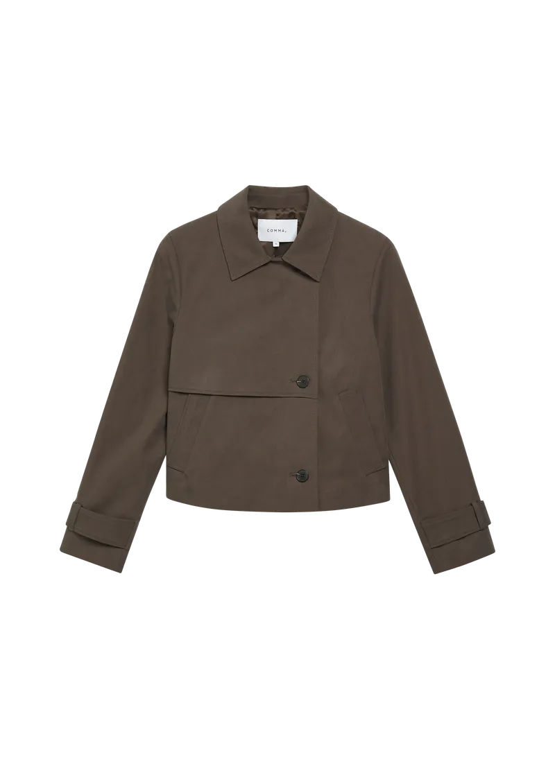 comma comma Trench-Jacke aus Lyocellmix, Braun, – Produktbild 1 von 3