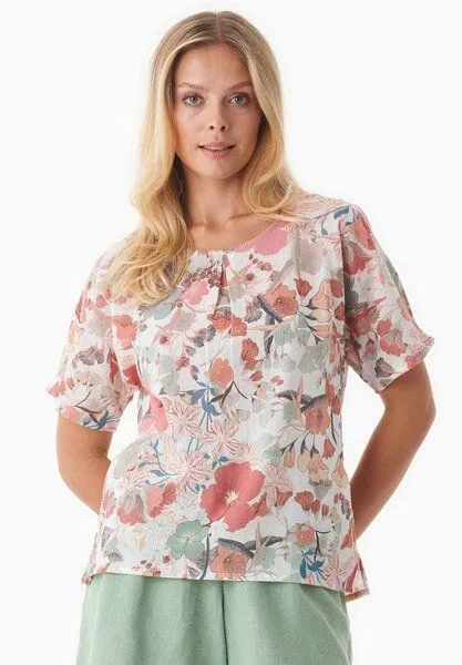 ORGANICATION ORGANICATION Bluse aus Bio-Baumwoll-Voile mit Blumenmuster, Flower garden, – Produktbild 1 von 4