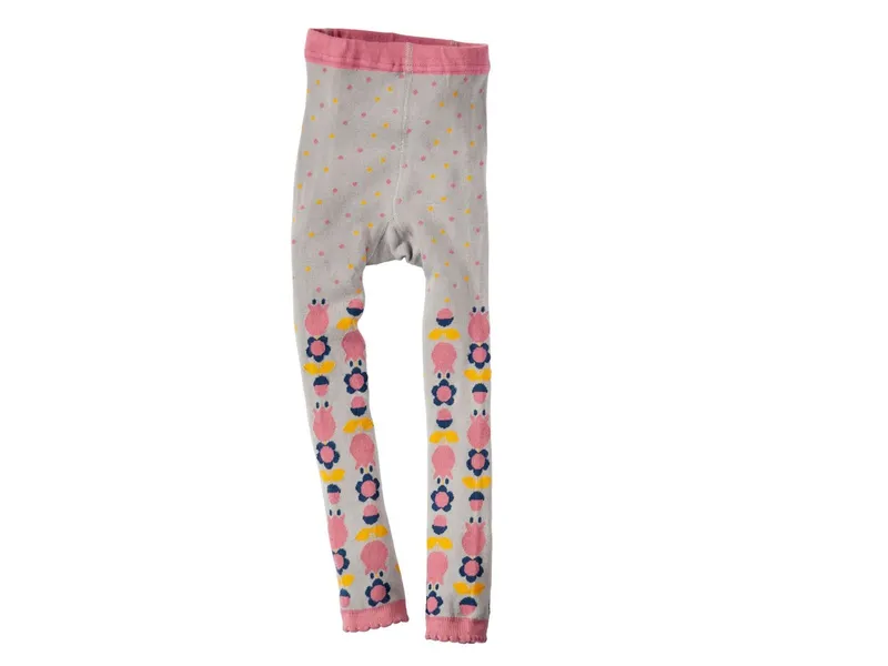 Fräulein Prusselise Kinder Leggings Blume grau-rosa Gr.74/80, Mehrfarbig, – Produktbild 1 von 1