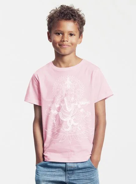 Peaces.bio - handbedruckte Biomode Peaces.bio - handbedruckte Biomode Bio-Kinder T-Shirt Ganesha, Rosa, – Produktbild 2 von 2