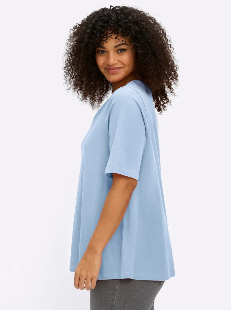 sheego V-Shirt eisblau, Eisblau, – Produktbild 2 von 2