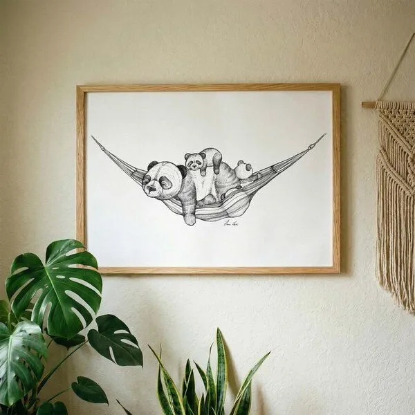 LIGARTI Kunstdruck »Panda Pause« von LIGARTI | A4, A3 oder A2 | Wandbild | Poster | Kunst – Produktbild 2 von 3