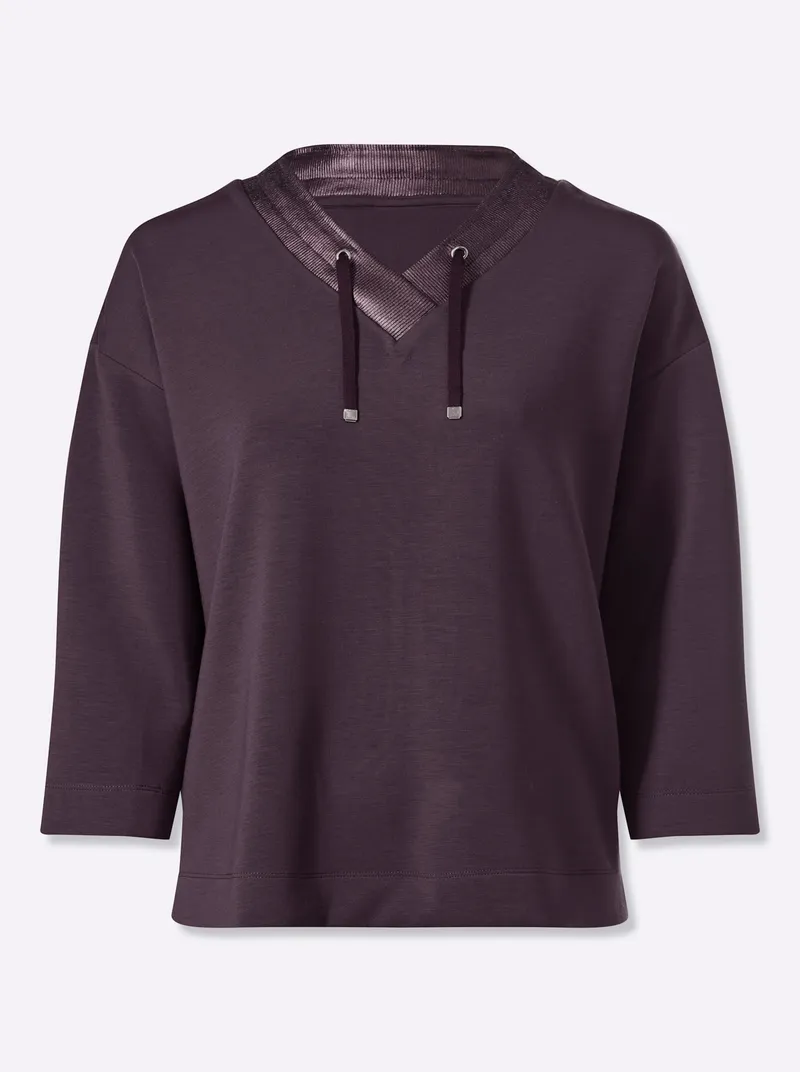 heine Sweatshirt aubergine, Aubergine, – Produktbild 1 von 2