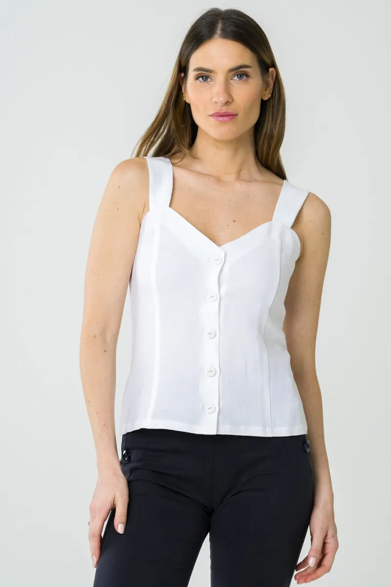 Avani Avani Damen vegan Top Anemone Weiß, Weiß, – Produktbild 2 von 2