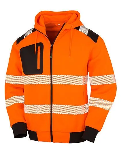 Result Genuine Recycled Result Genuine Recycled Sicherheits Softshelljacke Berufbekleidung Reflektierend bis Gr.3XL Warnschutz, Orange (fluorescent)/schwarz, – Produktbild 2 von 3