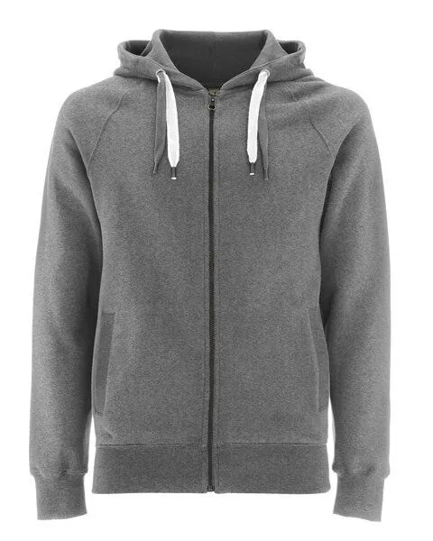 Earth Positive Earth Positive Unisex Zip-UP Hoody Jacke Raglanärmel Bio Baumwolle, Grau-melange, – Produktbild 1 von 2