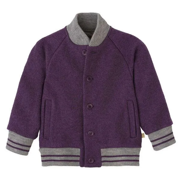 Disana Disana Kleinkinder Walk-College-Jacke kbT-Merino Schurwolle, Aubergine, – Produktbild 1 von 3