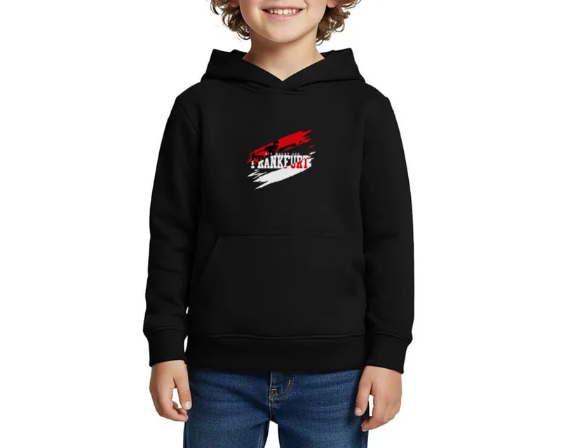 Spreadshirt Hoodie Die Macht Aus Frankfurt Fußball Fan Kinder Premium Hoodie (1-tlg) Regular Fit, Schwarz, – Produktbild 1 von 4