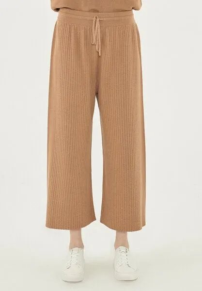 ORGANICATION ORGANICATION Gerippte Strickhose aus TENCEL Lyocell, Light brown, – Produktbild 1 von 4