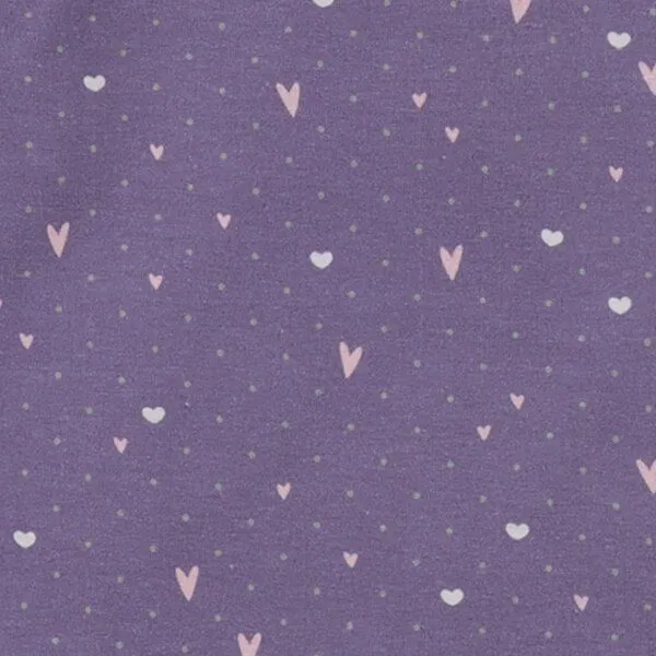Walkiddy Walkiddy Bio-Baumwolle Kinderkleid Hearts Frill Dress Lila - GOTS-zertifiziert, Herz-Design, Nachhaltig & Fair produziert, Lila, – Produktbild 3 von 3