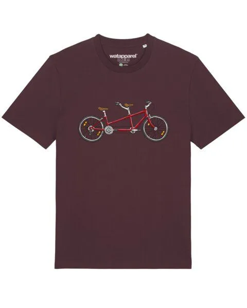 watapparel watapparel T-Shirt Unisex Tandem, Red brown, – Produktbild 1 von 3