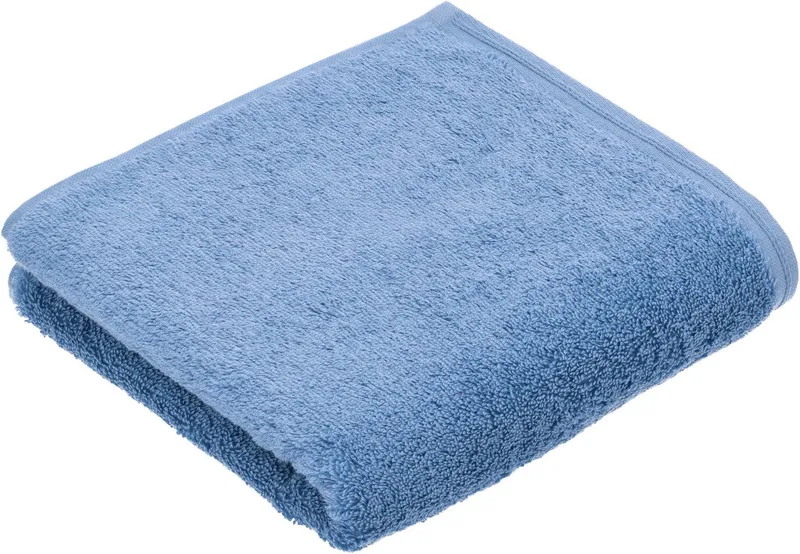 VOSSEN VOSSEN Badetuch Vegan Life, Webfrottier (1-St), Blau, – Produktbild 1 von 5