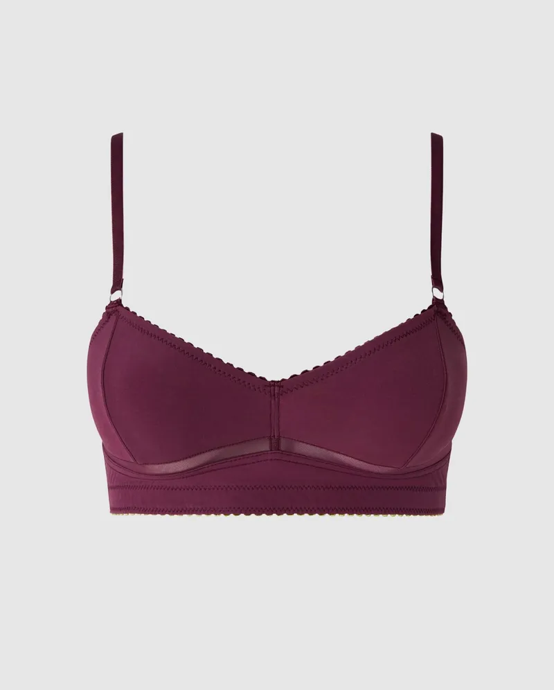 Understatement Understatement Damen vegan Bh Aus Blickdichtem Netzstoff Balconette-Schnitt, Kirsche, Rot, – Produktbild 1 von 2