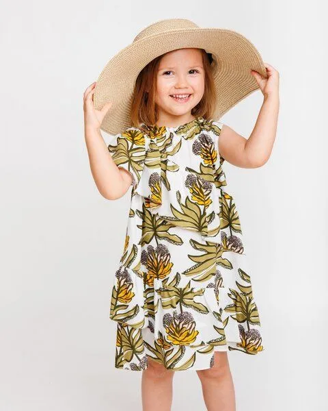 Babbily Babbily Luftiges Boho Bloom Kleid aus Ecovero, Weiss, – Produktbild 1 von 4