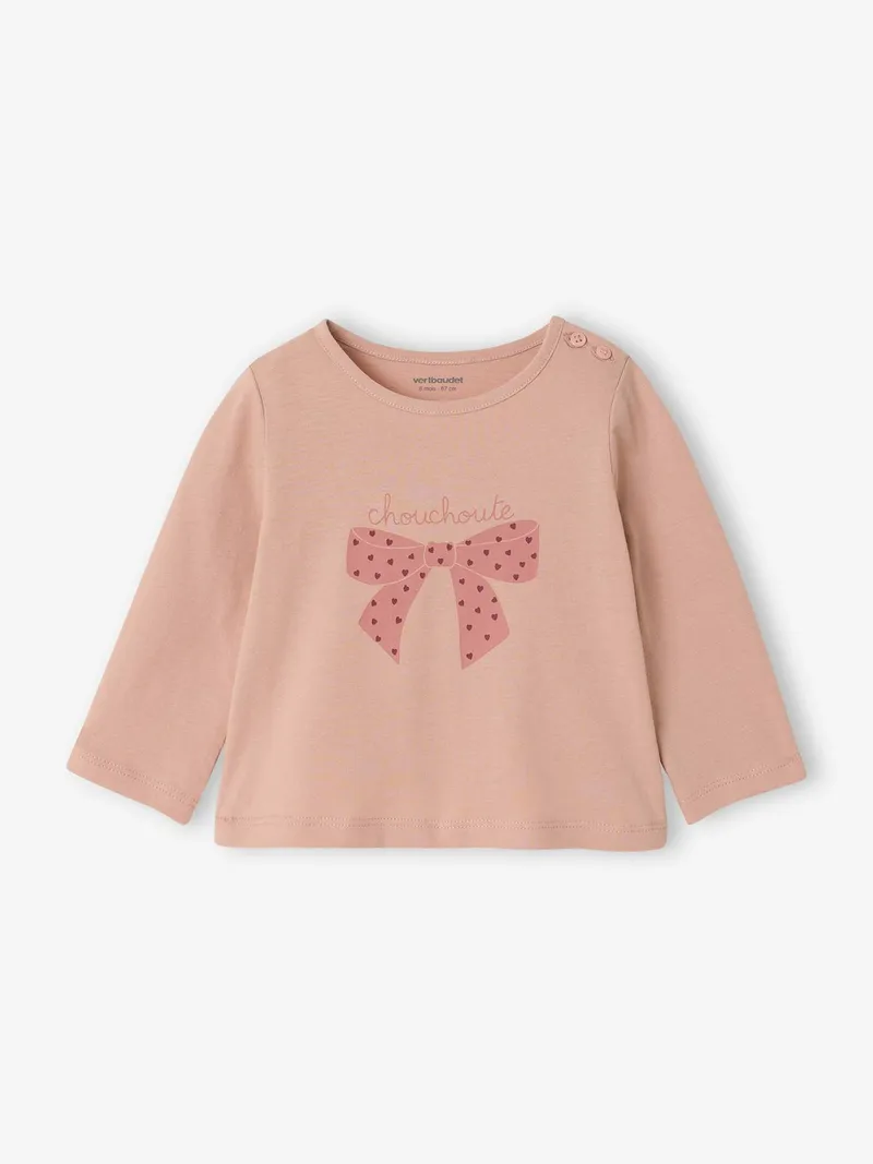 Vertbaudet 3er-Pack Baby Langarmshirts BASIC pudrig, Pudrig rosa, – Produktbild 2 von 4
