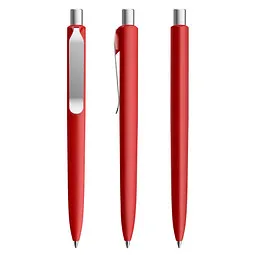 prodir prodir® Druckkugelschreiber DS8 Soft Touch PSR Push, blaue Mine, dunkelrot/silber satiniert – Produktbild 1 von 1