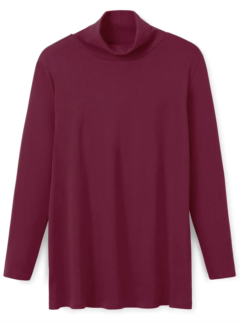 sheego Rollkragenshirt bordeaux, Bordeaux, – Produktbild 1 von 2