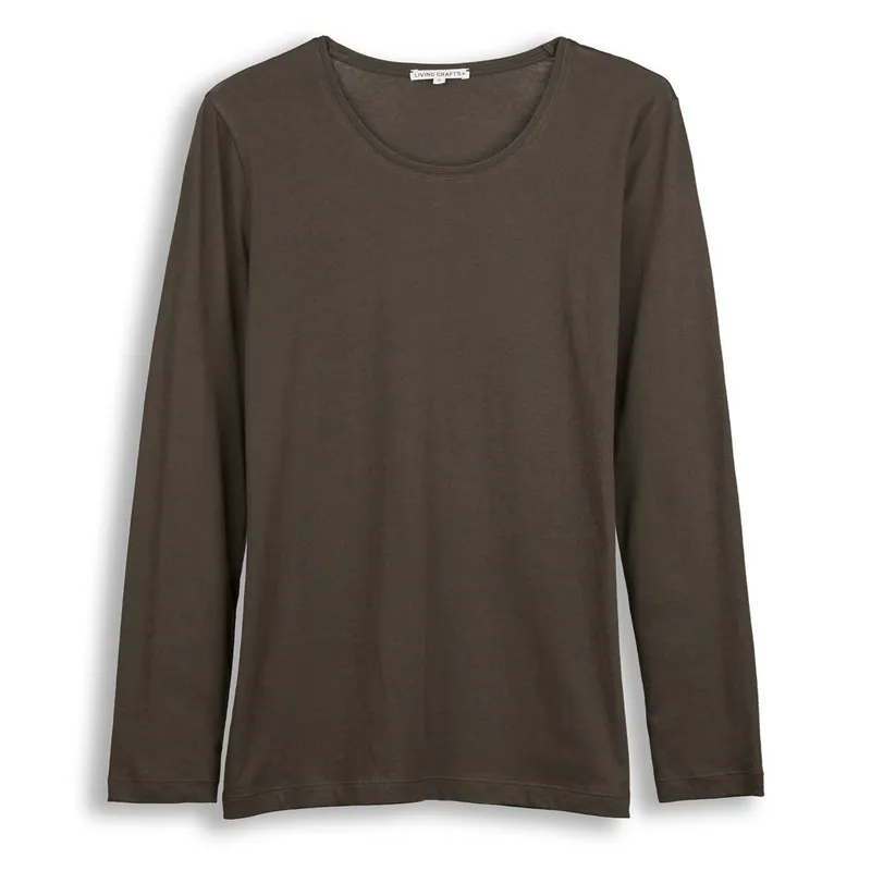 Living Crafts Living Crafts - Damen Langarm-Shirt (100% Bio-Baumwolle), Grün, – Produktbild 1 von 5