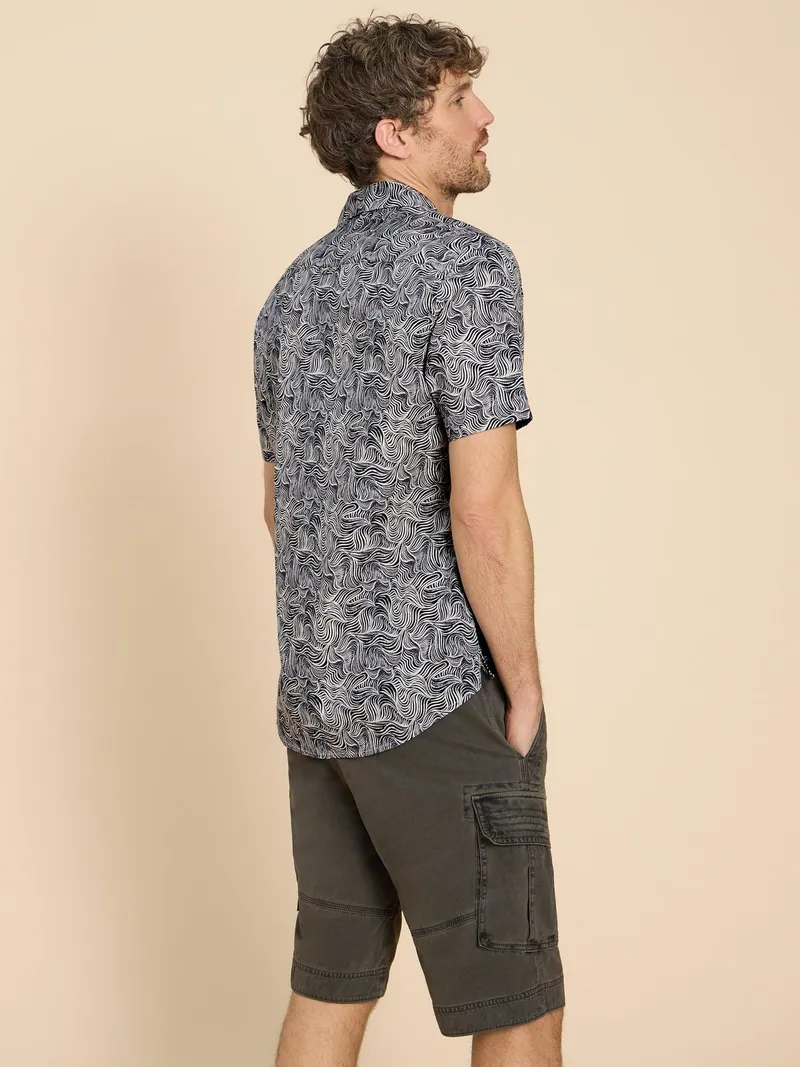 White Stuff Kurzarmhemd und Wellenmuster - S, Marine print, – Produktbild 4 von 4