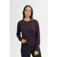 MELA MELA Damen vegan Strickjacke Fine Nameen Elderberry Melange – Produktbild 1 von 1