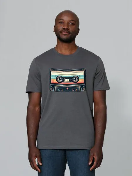 watapparel watapparel T-Shirt Unisex Retro Kassette, Anthracite, – Produktbild 1 von 3