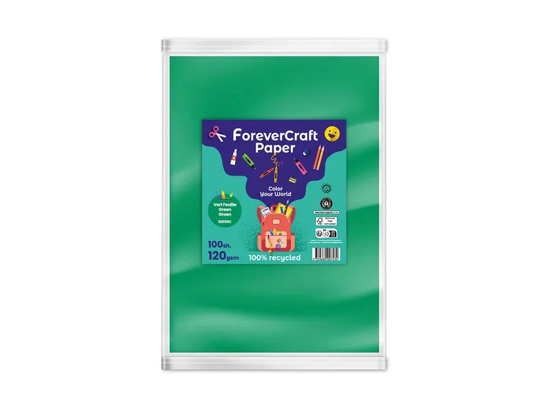 Clairefontaine 100 Blatt Tonpapier DIN A4 "forever craft paper" 120g/m² grün – Produktbild 1 von 1