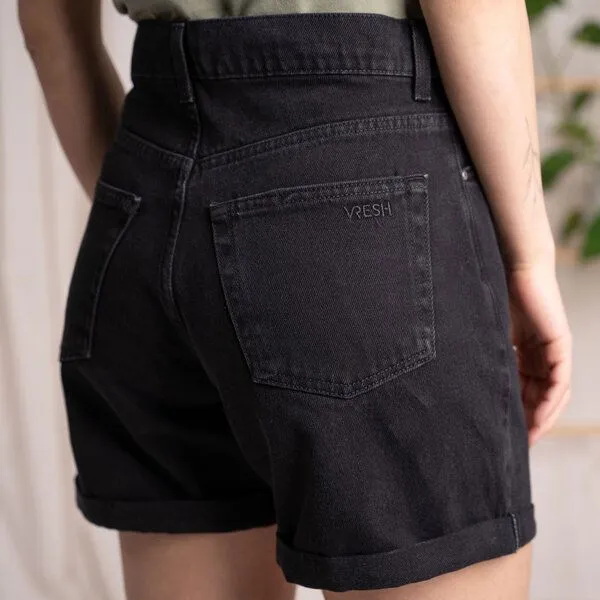 Vresh Clothing Vresh Clothing Stev - Jeans-Shorts aus Biobaumwolle, Schwarz, – Produktbild 4 von 4