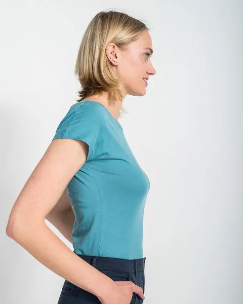 Alma & Lovis Alma & Lovis T-Shirt aus Bio-Baumwolle | Short Pure, Türkis, – Produktbild 2 von 3