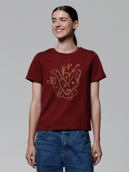 watapparel watapparel T-Shirt Frauen Self love, Burgundy, – Produktbild 1 von 3