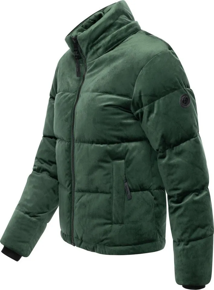ragwear ragwear Steppjacke Roobie Velvet YOUMODO Gesteppte Teddyjacke in Samtoptik mit Kapuze, Grün, – Produktbild 5 von 5