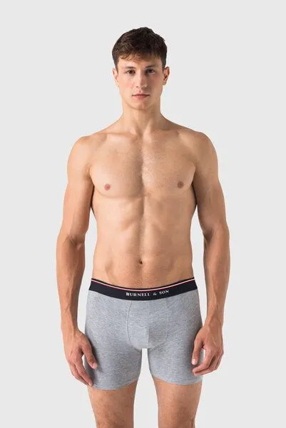 Burnell & Son Burnell & Son Herren Boxershorts 5er Pack Retroshorts Unterhosen aus Baumwolle mit Komfortbund, 2x schwarz 2x blau 1x grau, – Produktbild 1 von 2