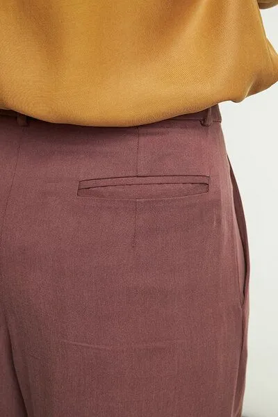 Skrabak Skrabak Damen Bundfaltenhose aus Lyocell Twill "Vic", Braun, – Produktbild 4 von 4