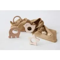 NoniKids Berlin Schnuffeltuch Musselin Holz *Greifling* 10 Farben | Bio Baumwolle | NoniKids Berlin – Produktbild 1 von 1