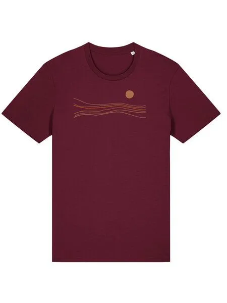 Kultgut Kultgut Artdesign Biofair- Klassik T-Shirt / Still Sundown, Dunkelrot, – Produktbild 2 von 2