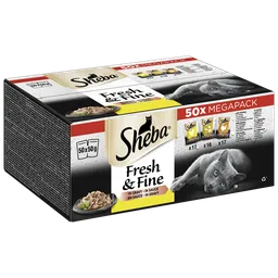 Sheba Sheba Portionsbeutel Multipack Fresh & Fine in Sauce mit Huhn, mit Geflügel, mit Truthahn 50 x 50g – Produktbild 1 von 1