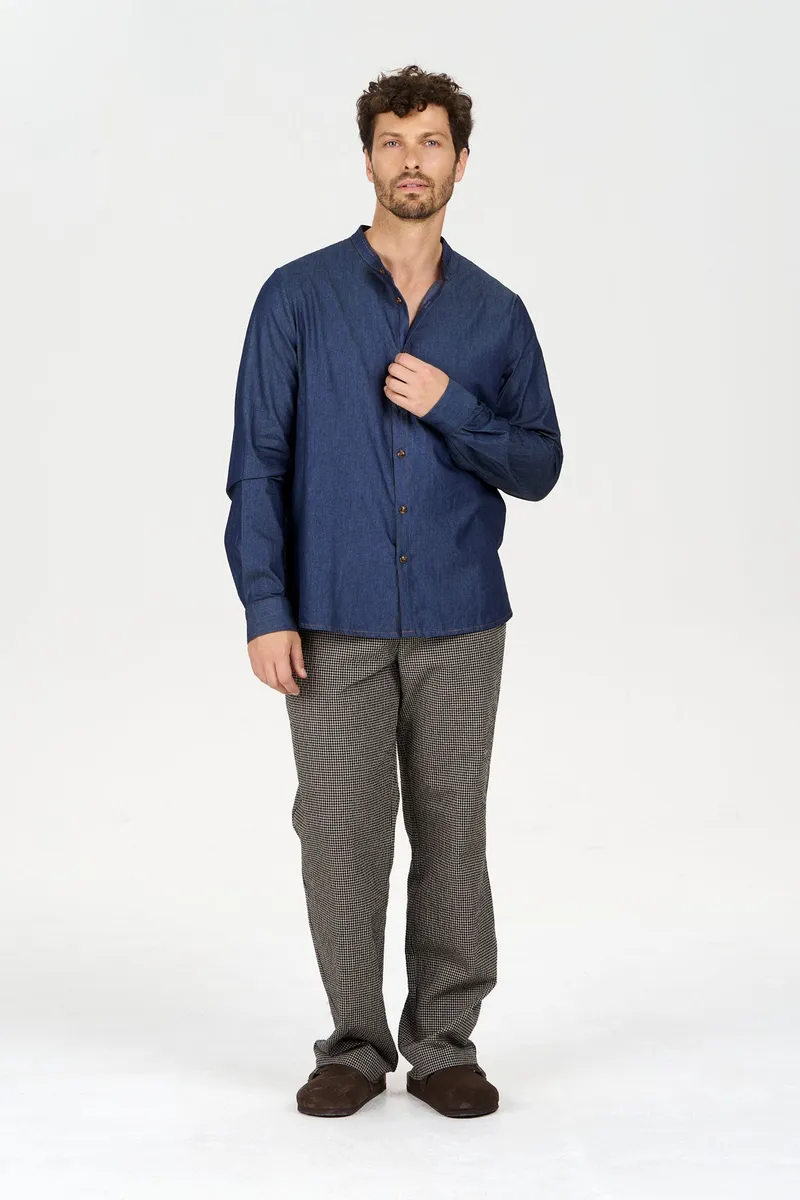 KOMODO KOMODO Herren vegan Hemd Robbie Chambray Mid Wash Blau, Dunkelblau, – Produktbild 1 von 2