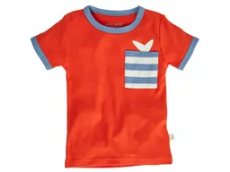 HANS NATUR Kinder T-Shirt Bio-Baumwolle rot mit Tasche Gr.122/128 – Produktbild 1 von 1