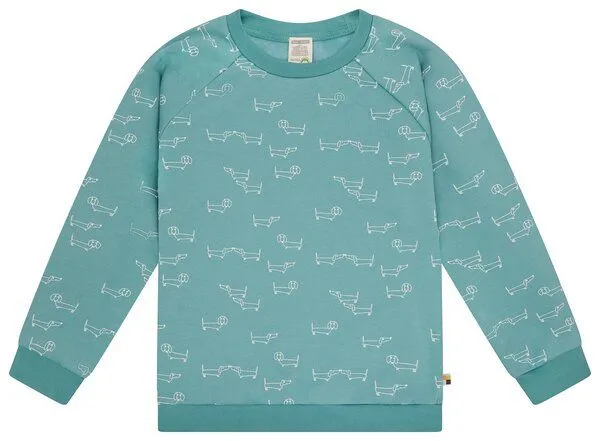 loud + proud loud + proud Kinder Sweatshirt mit Alloverdruck, GOTS-zertifiziert, Oregano(grün), – Produktbild 1 von 2
