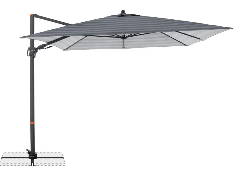 Doppler doppler Pendelschirm "myZone AX" 280 x 280 cm, Blockstreifen anthrazit – Produktbild 1 von 1
