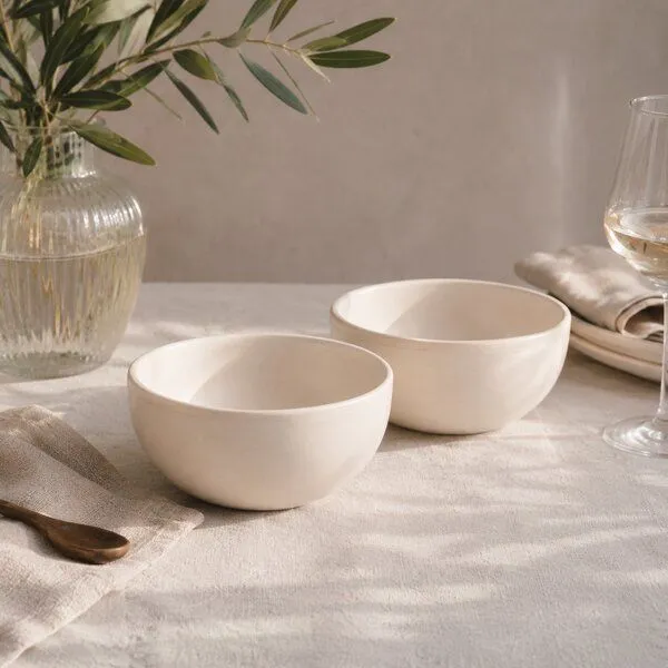 Good To Give Good To Give Keramik Schalen Set aus Steingut, 2er Geschirrset - Milchweiß – Produktbild 3 von 3
