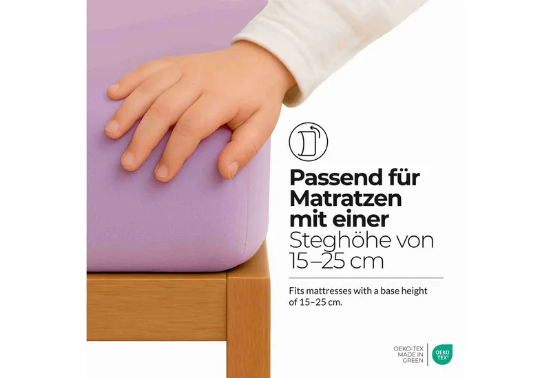 etérea Himmlische Qualität Spannbettlaken etérea Comfort Jersey Spannbettlaken, Jersey, Gummizug: rundum, (1 Stück), Lila, – Produktbild 3 von 5