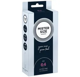 MISTER SIZE XXL-Kondome Mister Size «64» Maßkondome - robust & komfortabel Packung mit, 10 St., Kondome in, vegan, extra dünn & extra fein, das passende Kondom in Ihrer Größe – Produktbild 1 von 1