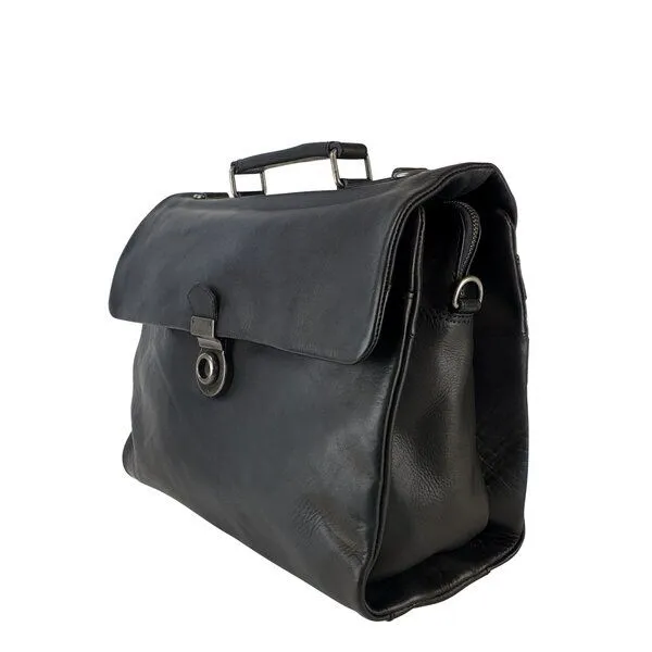manbefair manbefair Businesstasche Odin Leder, Schwarz, – Produktbild 1 von 4