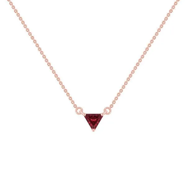 Eppi Eppi Minimalistische Kette mit Granat Modu, Rosa, – Produktbild 1 von 4