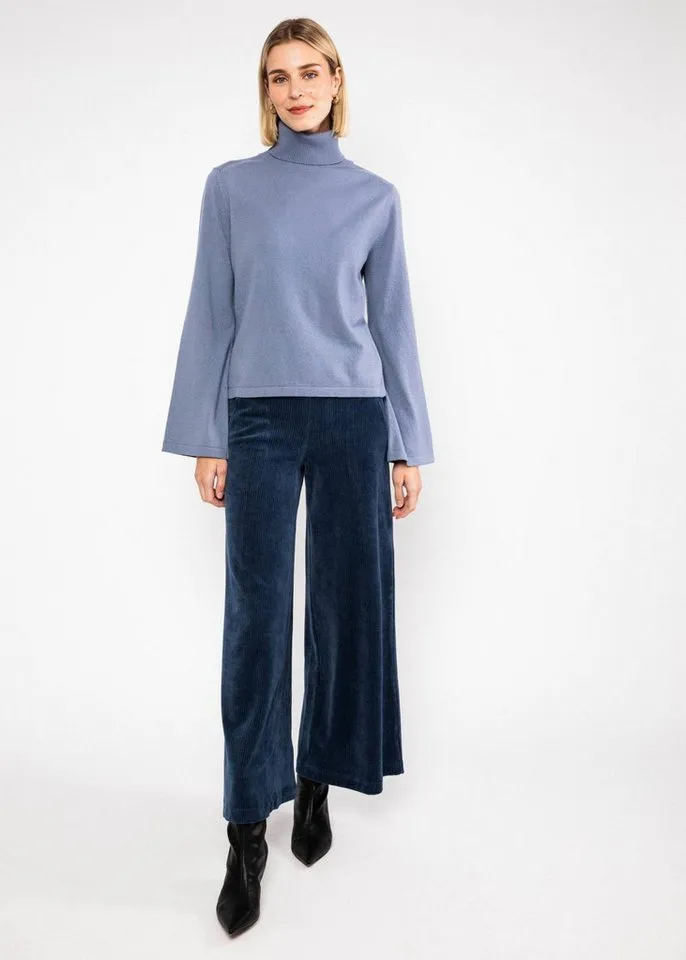 blutsgeschwister blutsgeschwister Cordhose - Bequeme Culotte in Feincord-Optik mit High-Waist für Damen, Blau, – Produktbild 3 von 5