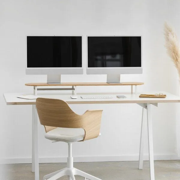Woodcessories Woodcessories Monitorständer aus nachhaltigem Holz, Eiche/weiß, – Produktbild 3 von 8