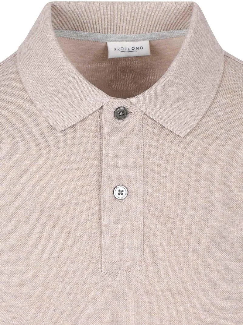 Profuomo Profuomo Piqué Poloshirt Beige - Größe L, Beige, – Produktbild 3 von 4