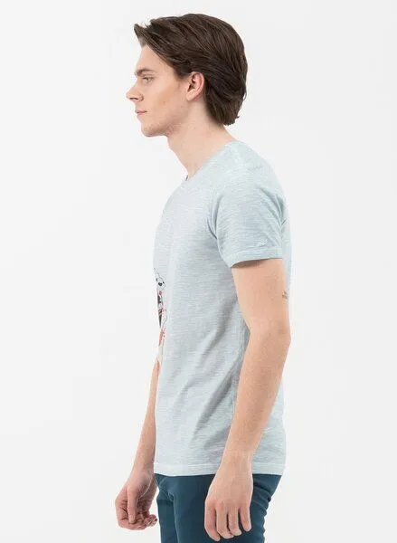 ORGANICATION ORGANICATION Garment Dyed T-Shirt aus Bio-Baumwolle mit Print, Miami sky, – Produktbild 2 von 4